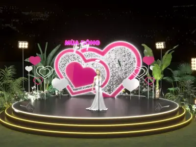 Valentine Love Mini Stage 3D model