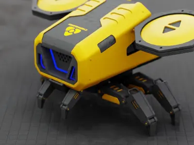 FLY BOT RIGGED 3D model