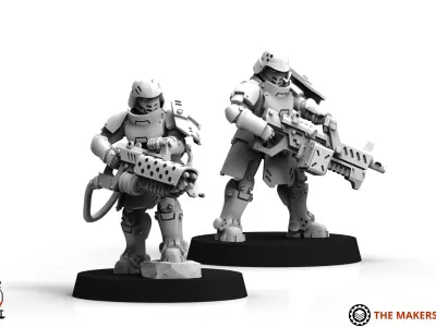 Daughters of War - Heavy Weapon Squad 3D print model