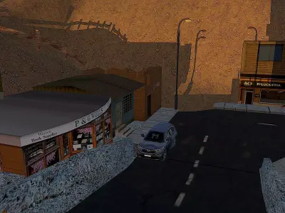 Popular Streets PS1 Environment Free low-poly 3D model