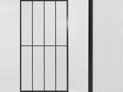 Glass partition door 68 Low-poly 3D model