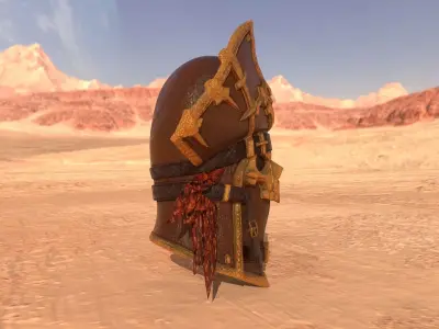 Cursed Pirate Skull Helmet Low-poly 3D model