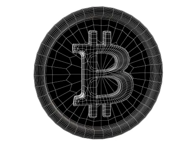 Cartoon Bitcoin v1 005 Low-poly 3D model