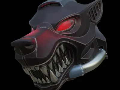 Si Fi Space Wolf Wearable Cosplay  Helmet 3D print model