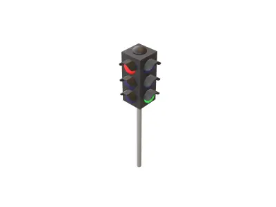 Traffic Light v2 004 Low-poly 3D model