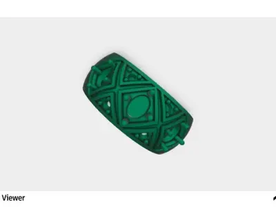 Men Ring With 3 Oval Cut Stone 3D print model