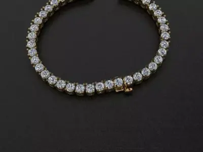 Diamond Tennis Necklace Links 3mm 3D print model purchase