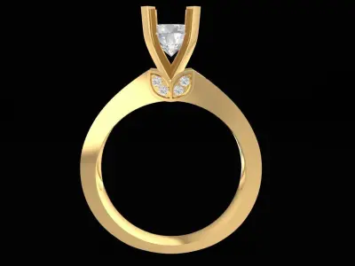 Elegant Solitaire Diamond Ring for Women  2170 3D print model