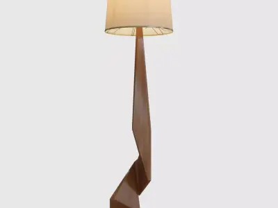 Teak Zig Zag Lamp 3D model