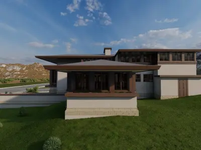 Casa Scene-villa-modern house 3D model 19