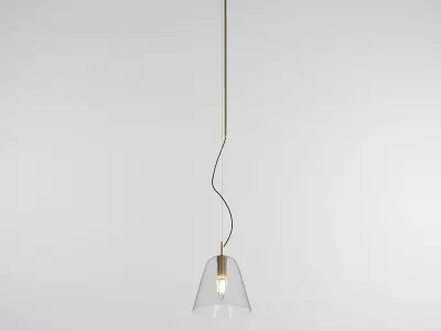 MORSE pendant light with gold finish and clear glass 3D model