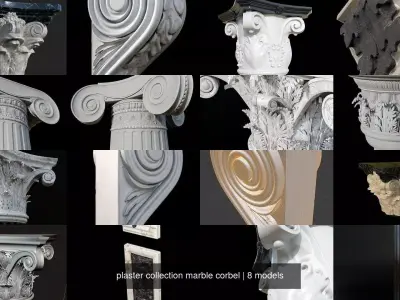 plaster collection marble corbel 3D Model Pack