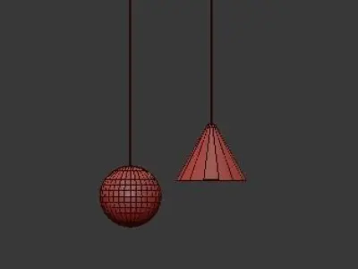 string hanging light pendant 3D model