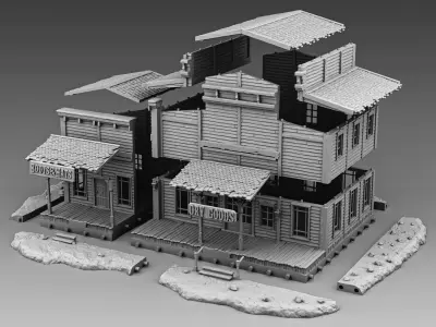 Double house 3D print model