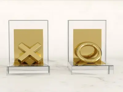 Modern Contemporary Bookends 3D model