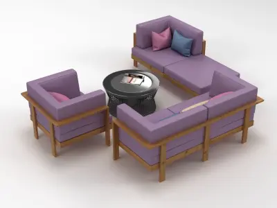 Garden Furniture Set 001 3D model