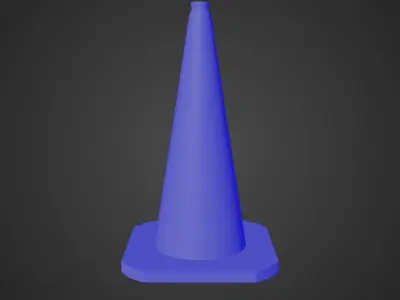 Traffic Cone Low-poly 3D model 9