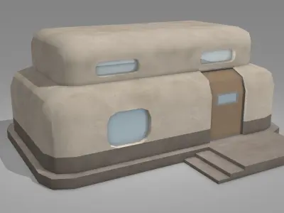 Sci Fi House Low-poly 3D model