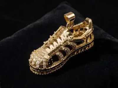Sneaker Pendant  Luxury Footwear Inspired Jewelry 3D Model 3D print model