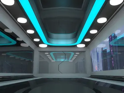 Sci Fi Room Low-poly 3D model