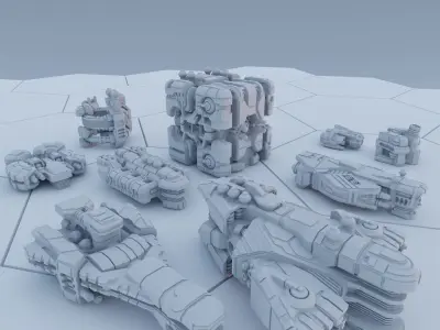 Twilight Imperium Ships - Winnu 3D print models 3D print model