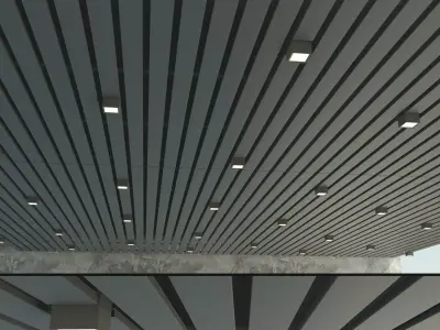 Suspended ceiling rack and pinion 12 Low-poly 3D model