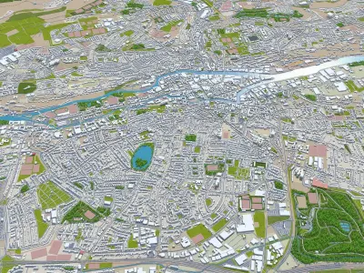 Cork City Ireland Low-poly 3D model