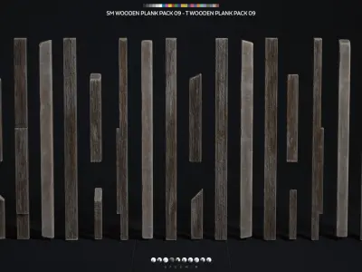 Wooden Plank Pack Vol 09 Low-poly 3D model
