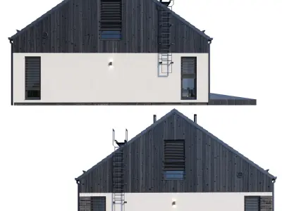 Duplex with floor plans 3D model