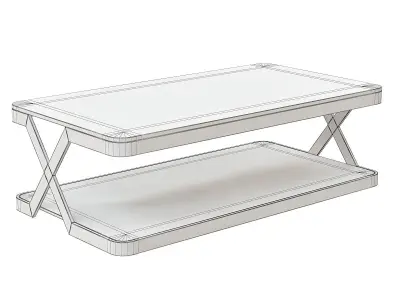 Louis Fashion Modern Simple Living Room End Table Glass 3D model