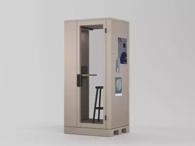 Talky S Phone Booth with Post it Wall 3D model