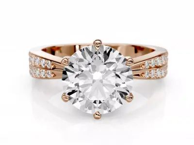 Engagement ring Lina 1-50ct 3D print model