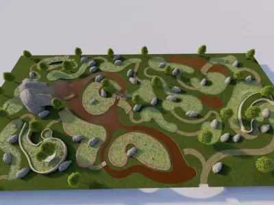 public park-Private Park Landscape 3D model