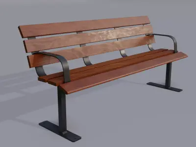 Street bench  Free low-poly 3D model