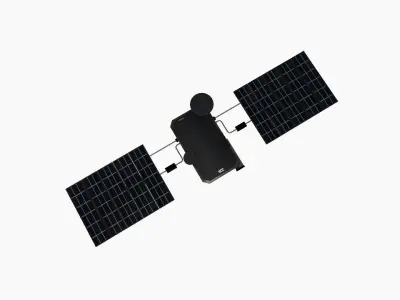 Satellite I06 Steel Black - SciFi Space Design Low-poly 3D model