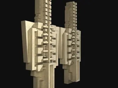Architectural Decorative Elements from Hollyhock House 3D model