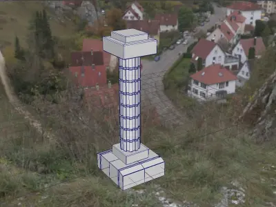 Old Temple Column Free 3D model