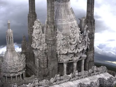 Indian Palace Kali Temples kit bash 3D model