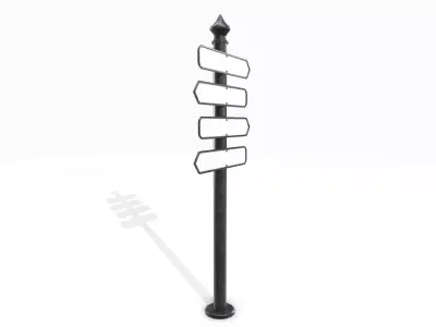 Street signpost B Low-poly 3D model