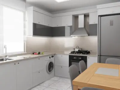 Simple Realistic Kitchen 3D model