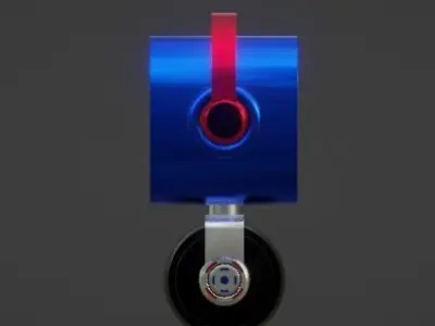 MINI ROBOT WITH WHEEL Low-poly 3D model