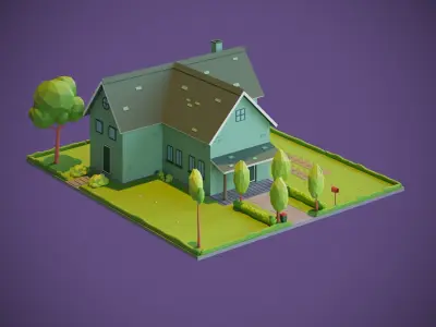 Cartoon Houses Collection 01 3D model