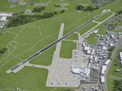 Vilnius - Airport - VNO Low-poly 3D model
