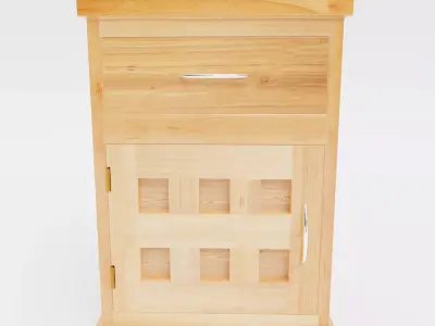 Nightstand bedside table with three drawers 3D model