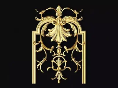 Central decor ornament for furniture 3D model