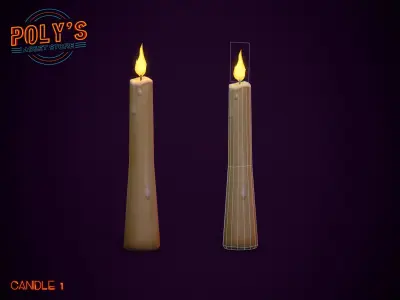 Candle Pack - Stylized Low Poly Low-poly 3D model