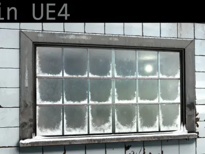 Frosted window - modular Low-poly 3D model