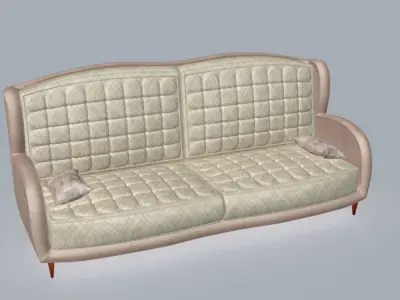 Chesterfield Vintage Smooth Sofa 3D model
