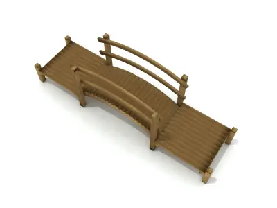 This is Kids Game Play Equipment 014 Wooden Bridge 3D model