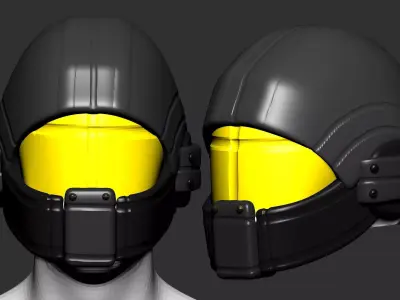 High quality scifi helmet high poly sculpt 3d printable 3D model